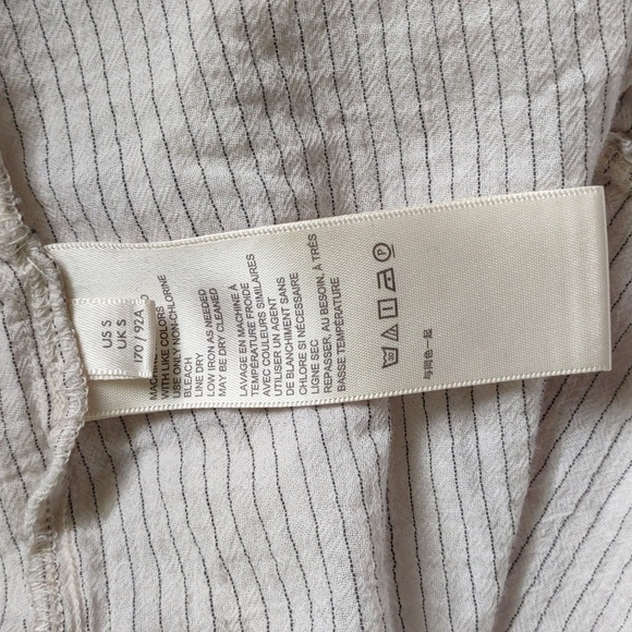 Free People Baby Blues Cream Ruffle Cap Sleeves Stripes Lace Baby Doll Tunic S - Picture 8 of 9